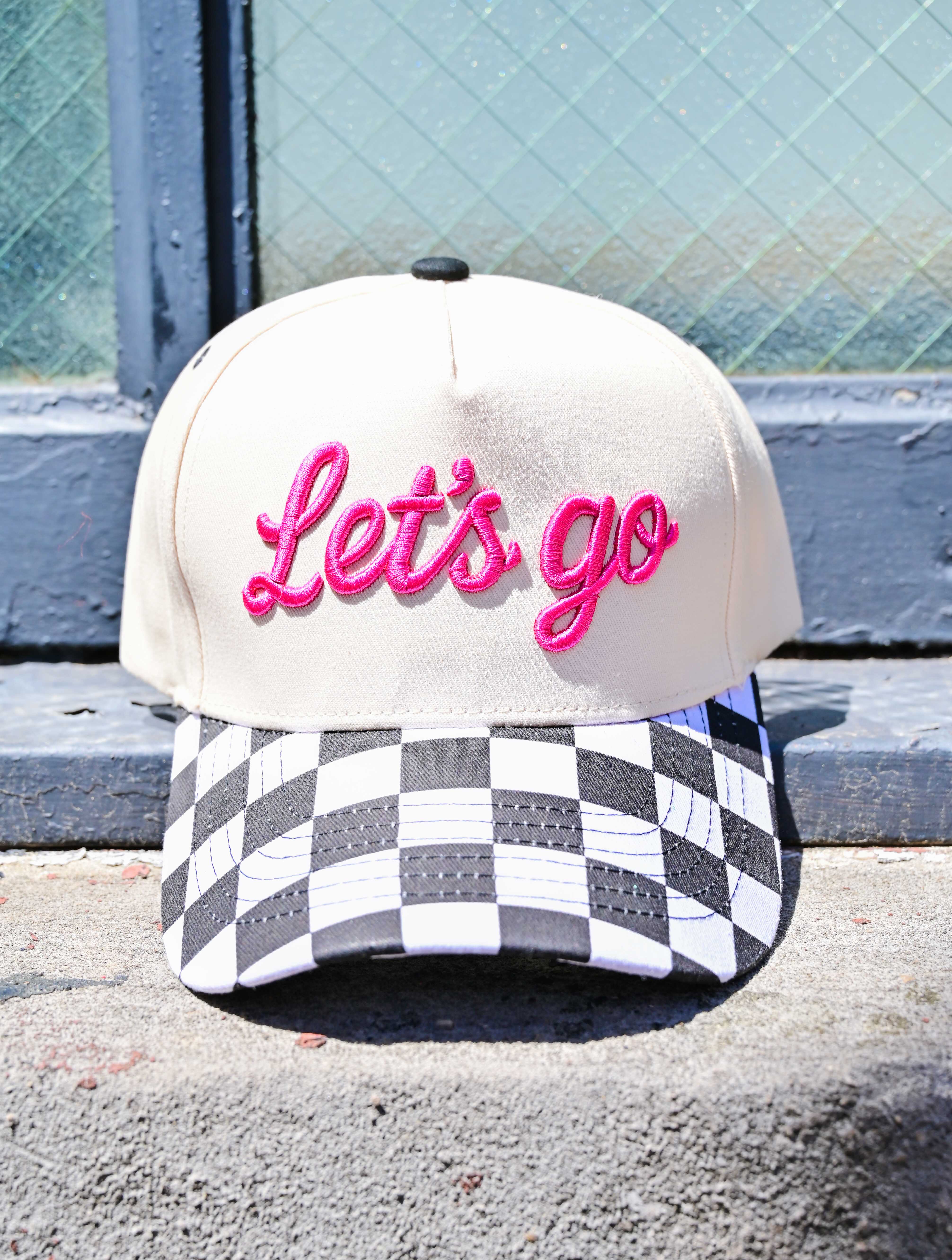 "Let's Go" Checkered Baseball Hat