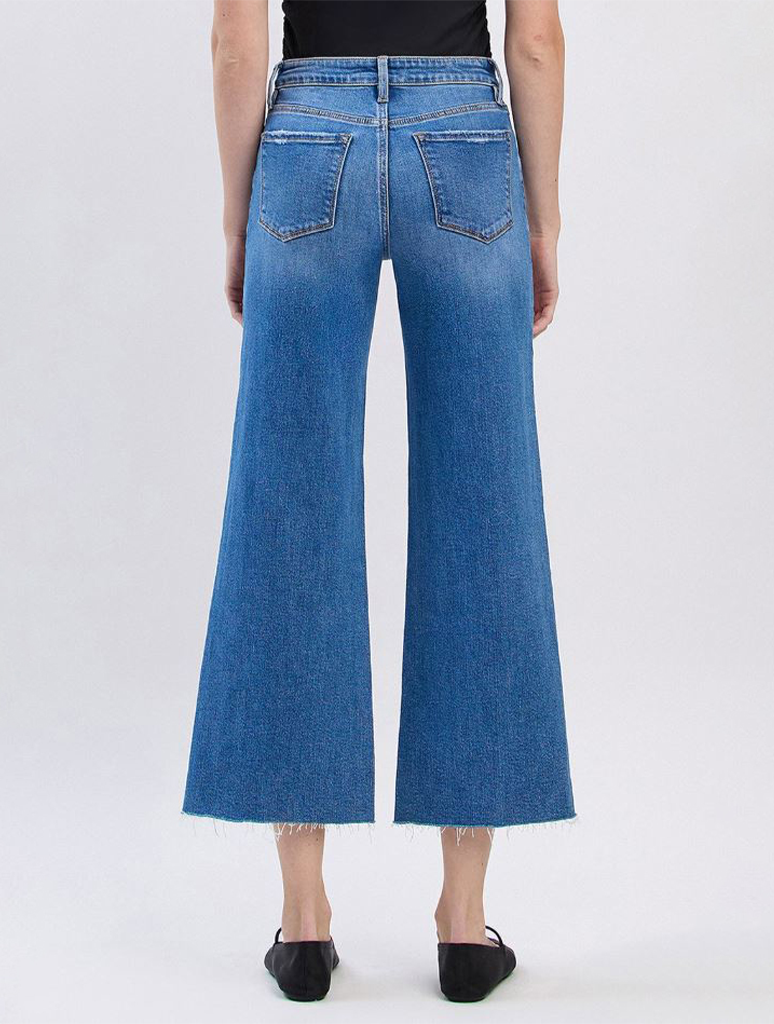 Vervet High Rise Raw Hem Twist Wide Jeans