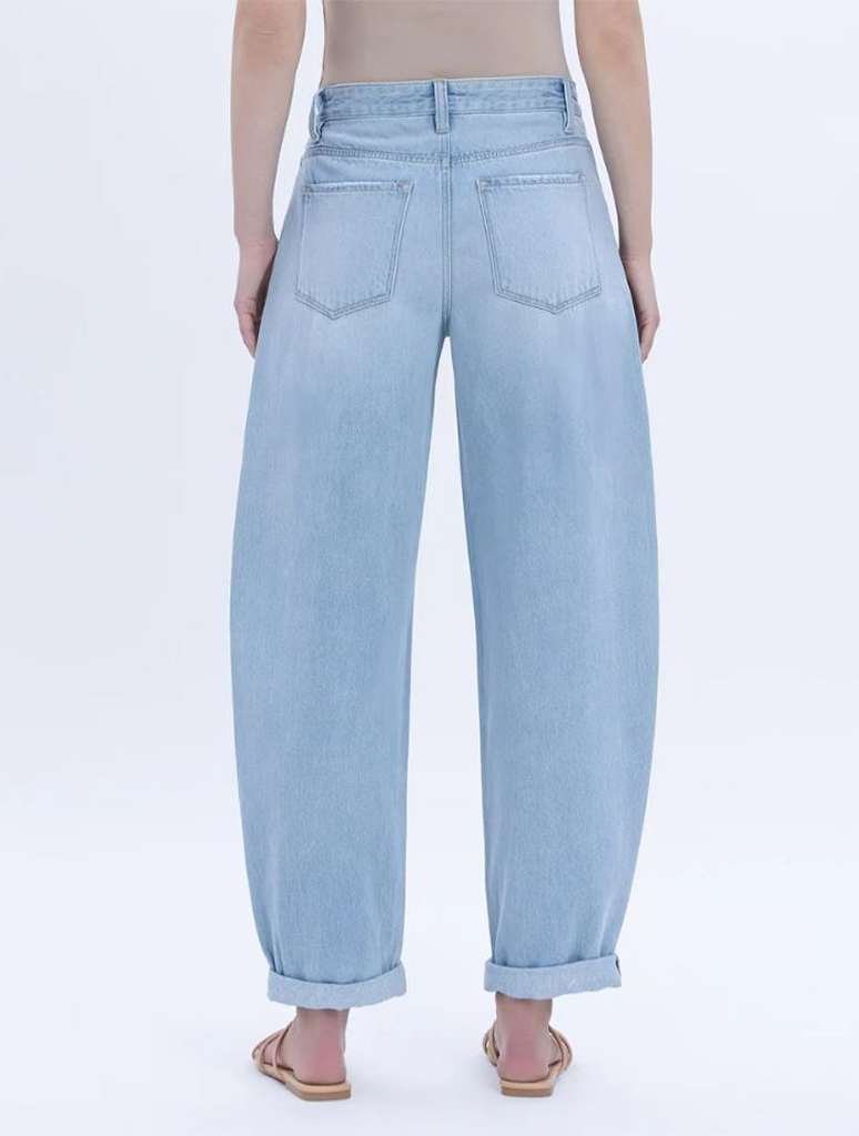 Vervet Kate Super High Rise Cuffed Ankle Barrel Jeans