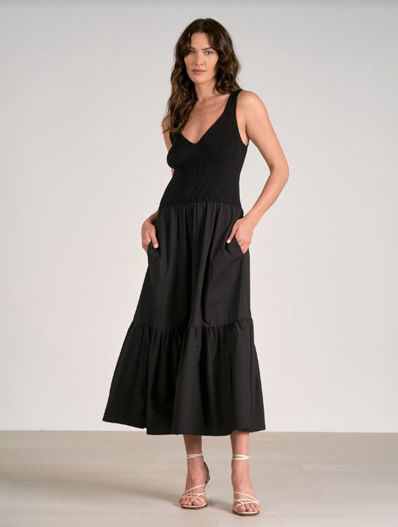 Mixed Media Maxi Tank Dress