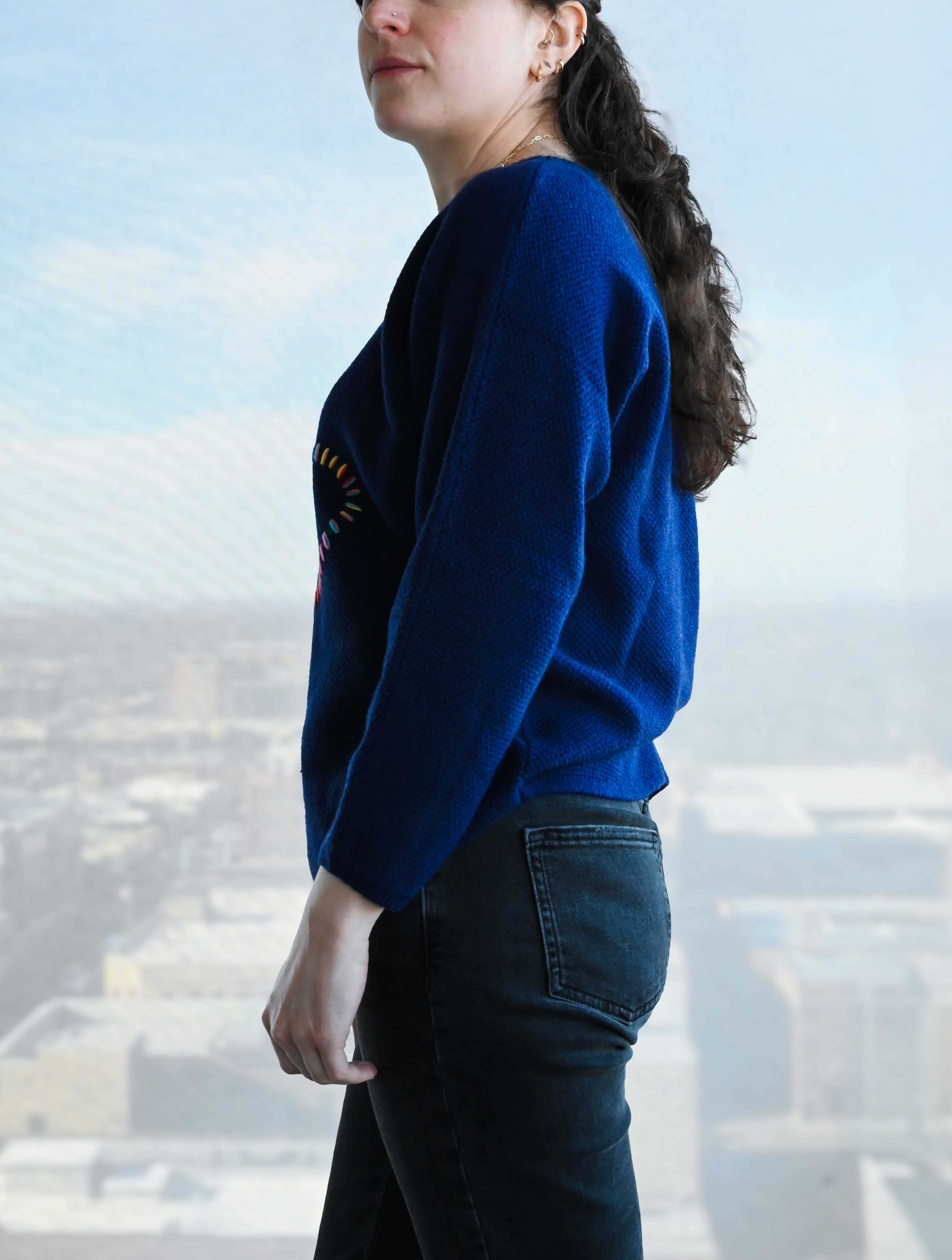 Stitched Heart Long Sleeve Sweater