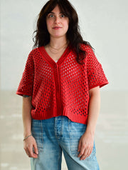 Short Sleeve Crochet Cardigan