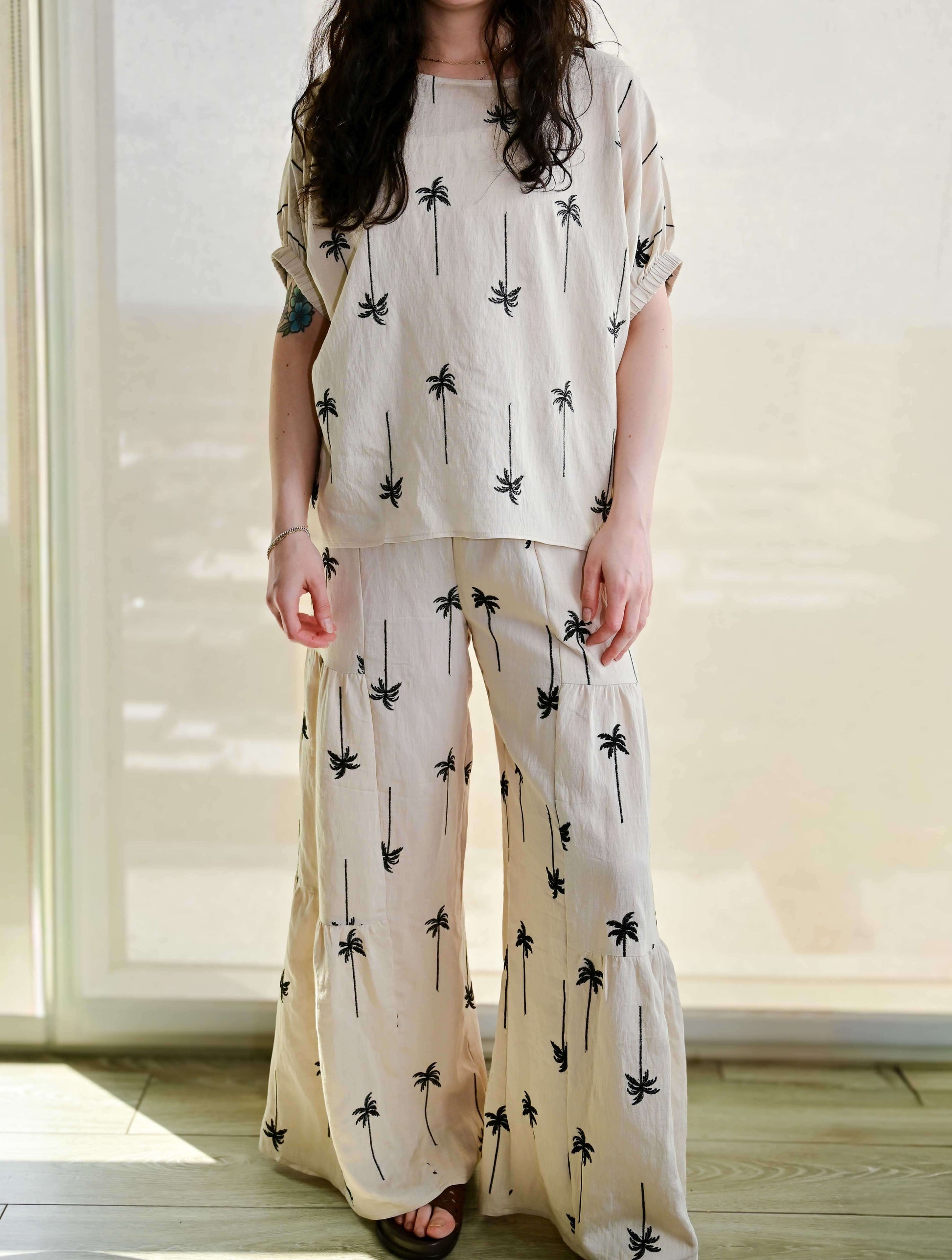 Palm Tree Print Top