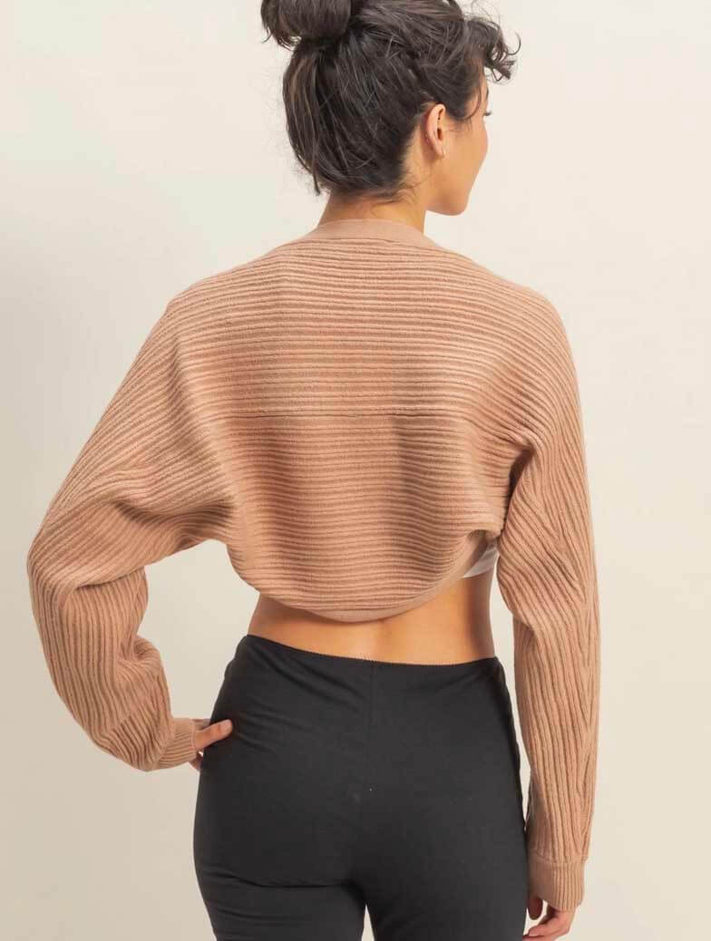 Ribbed Knit Bolero Cardigan