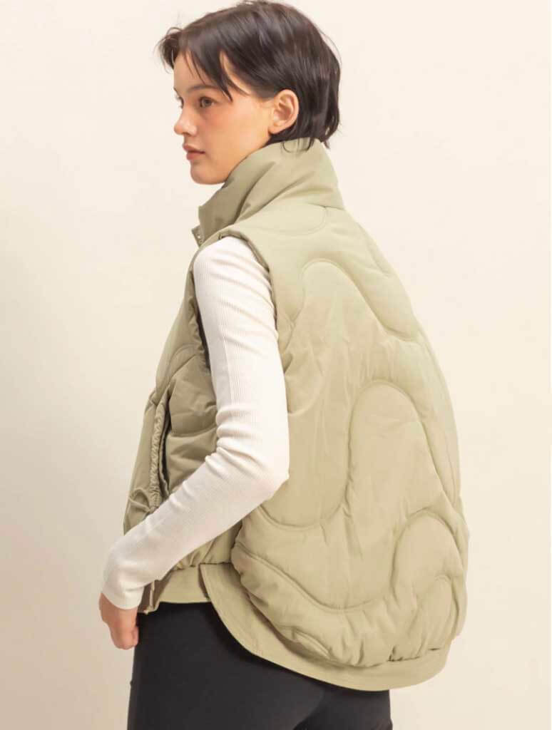 High Neck Quilted Puffer Vest