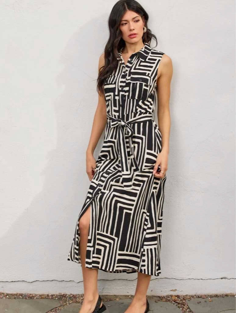 Runaway Sleeveless Shirt Dress