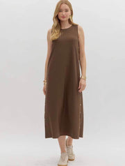 Side Button Detail Maxi Dress