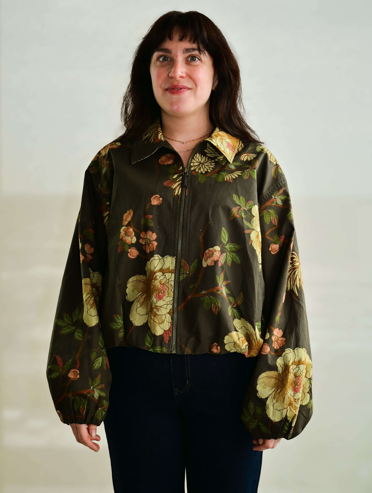 Floral Jacket With Bubble Hem