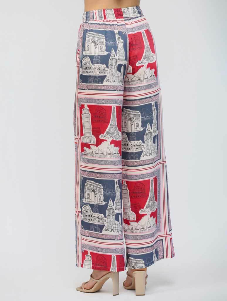 Destination Print Wide Leg Pants