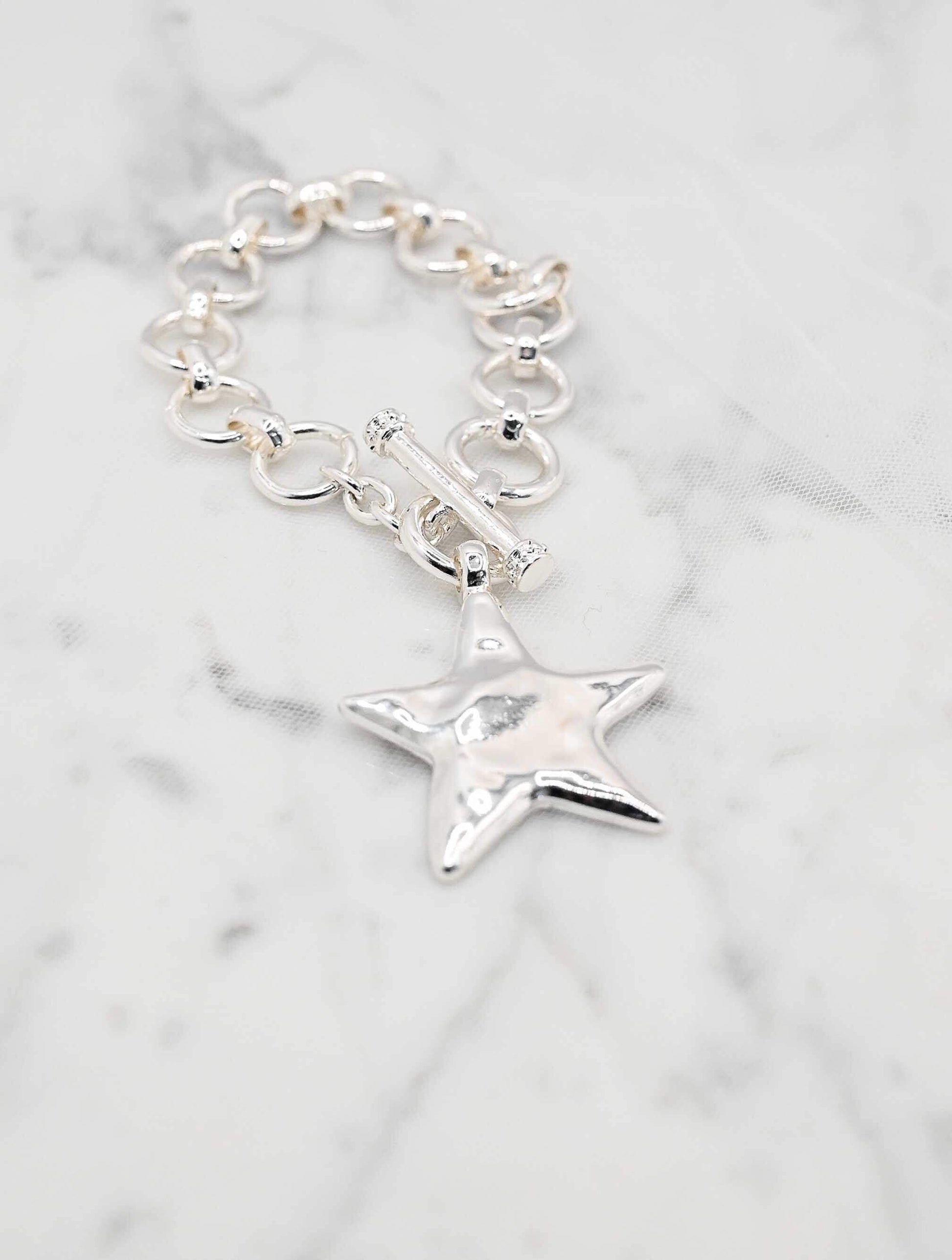 Bold Star Charm Toggle Bracelet