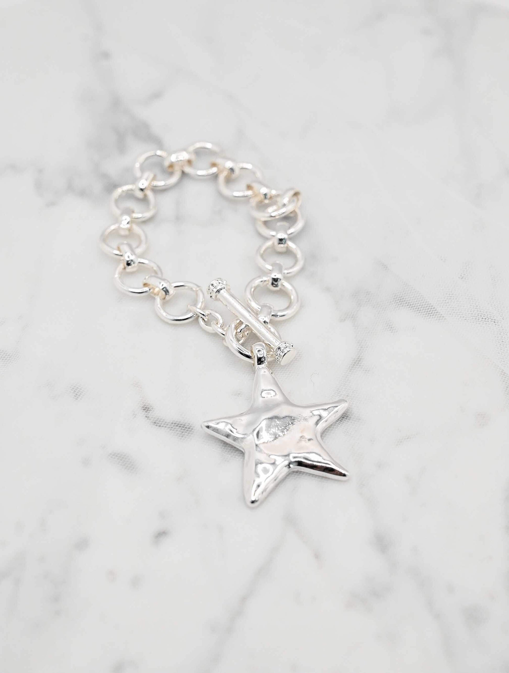 Bold Star Charm Toggle Bracelet