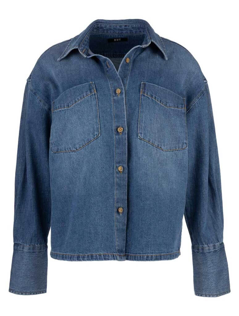 Kut From The Kloth Gertie Button Front Shirt with Wide Cuff