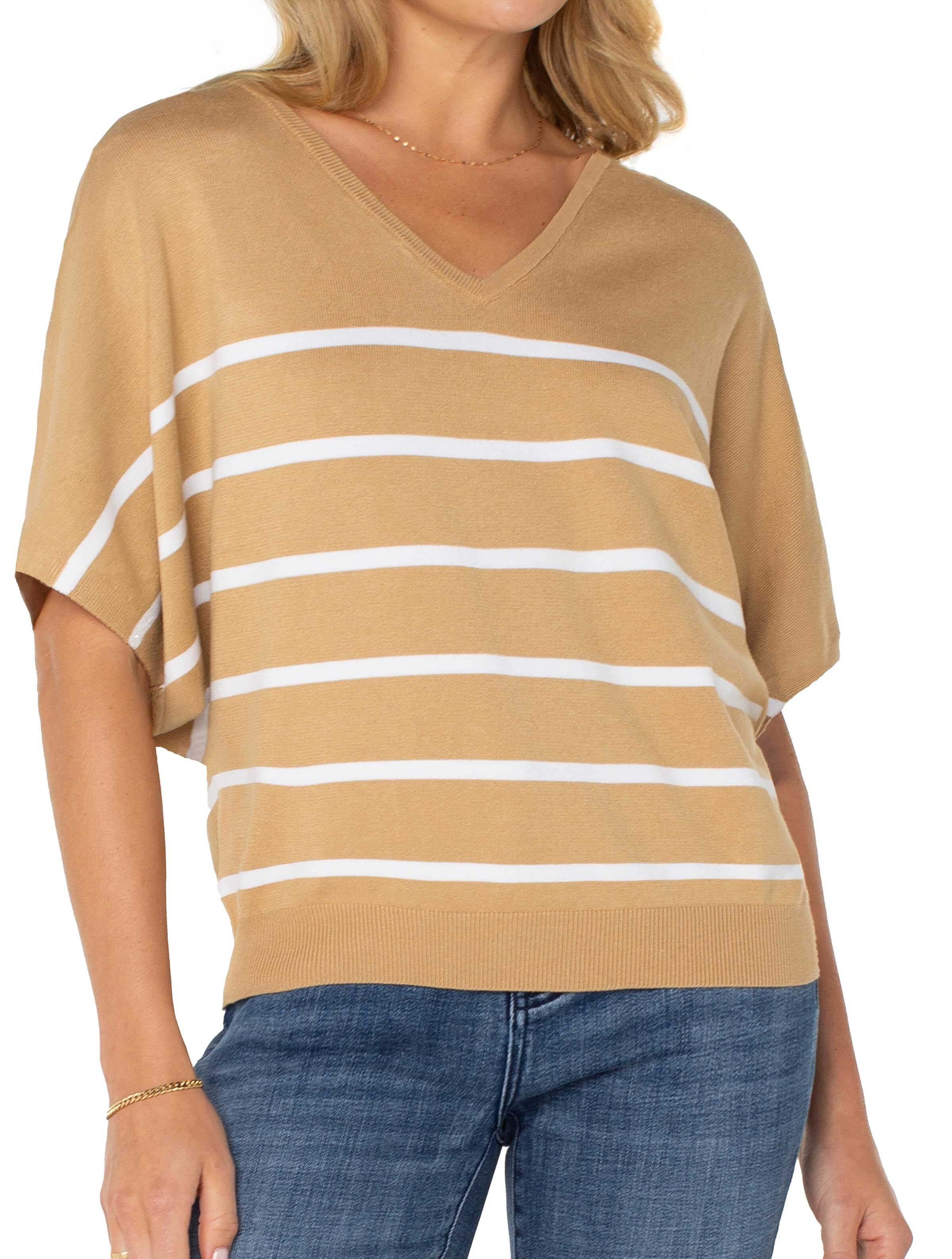 Liverpool Short Sleeve Dolman V-Neck Sweater