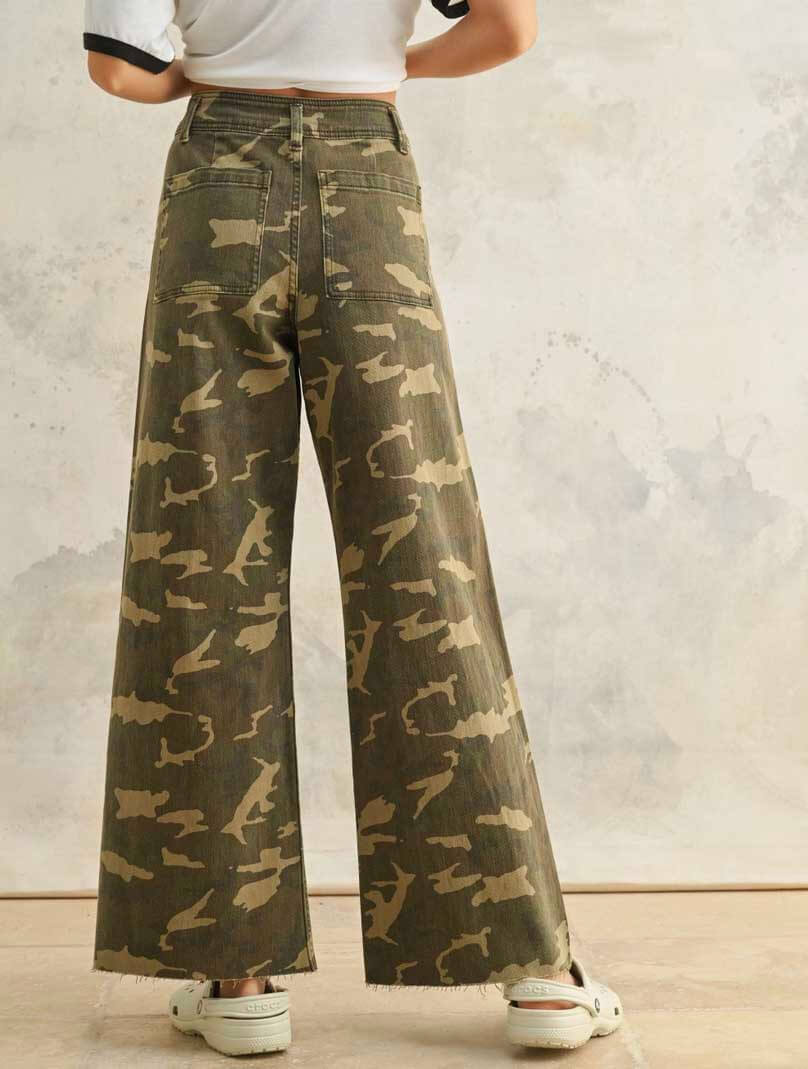 Camo Print Stretch Pants