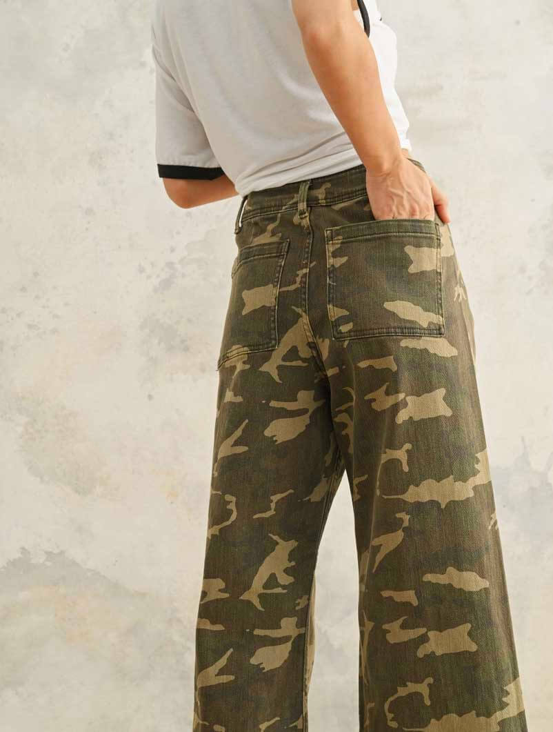 Camo Print Stretch Pants