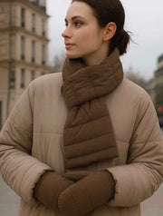Solid Matte Ribbed Puffer Keyhole Scarf (Final Sale)