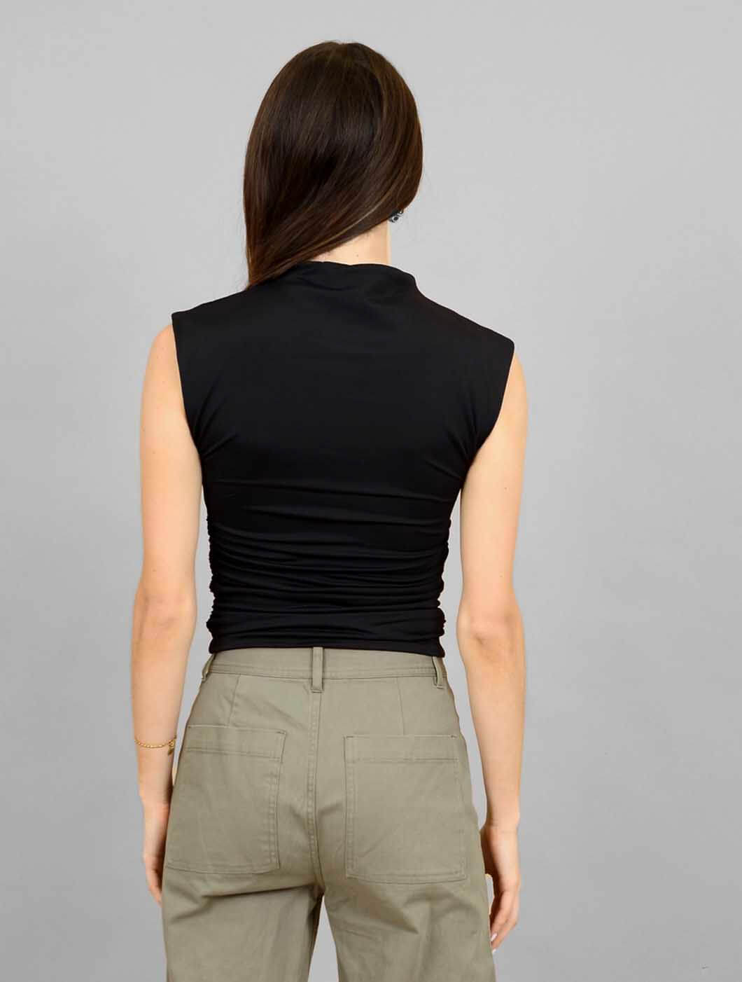 Mock Neck Ruched Tank Top