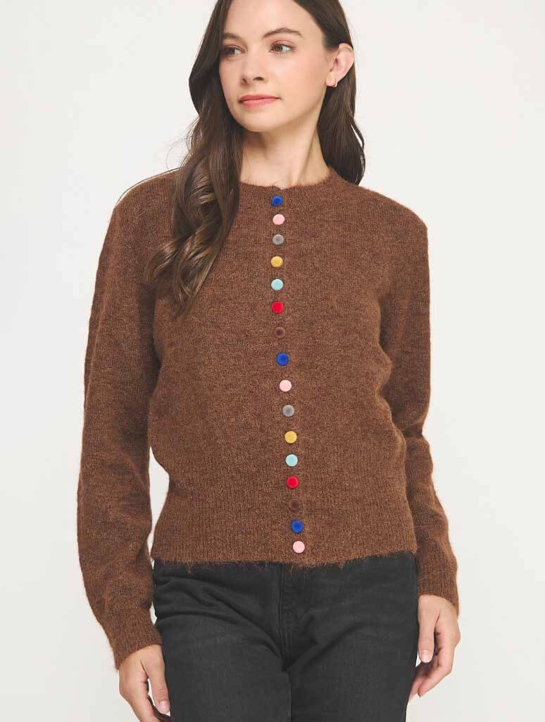 Multi Color Button Knit Cardigan