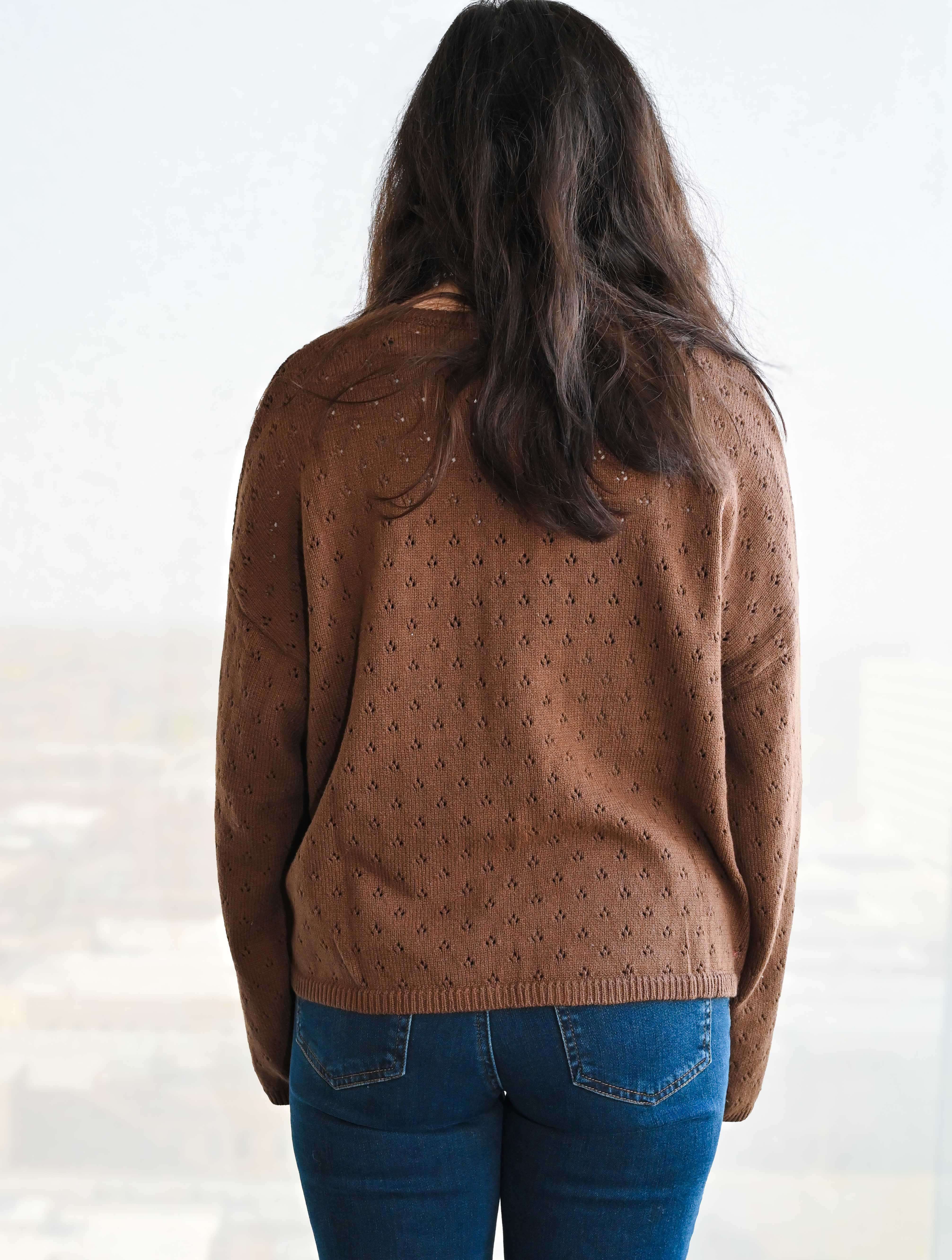 Eyelet Pull Over Sweater