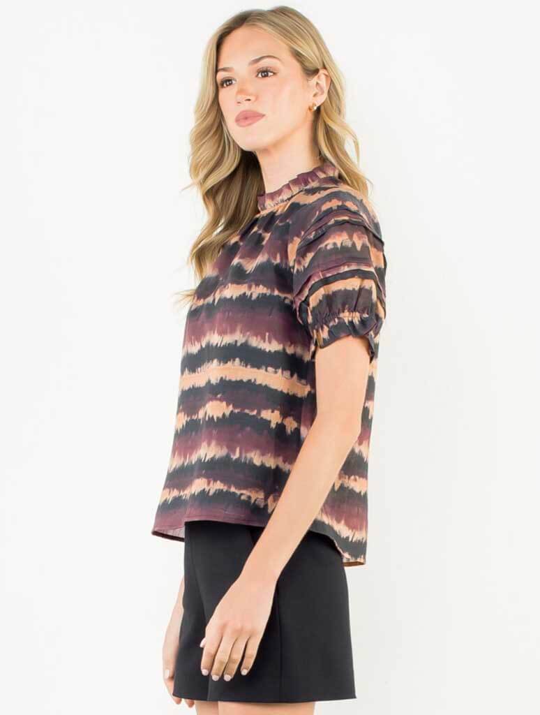 Puff Sleeve Tie Dye Top