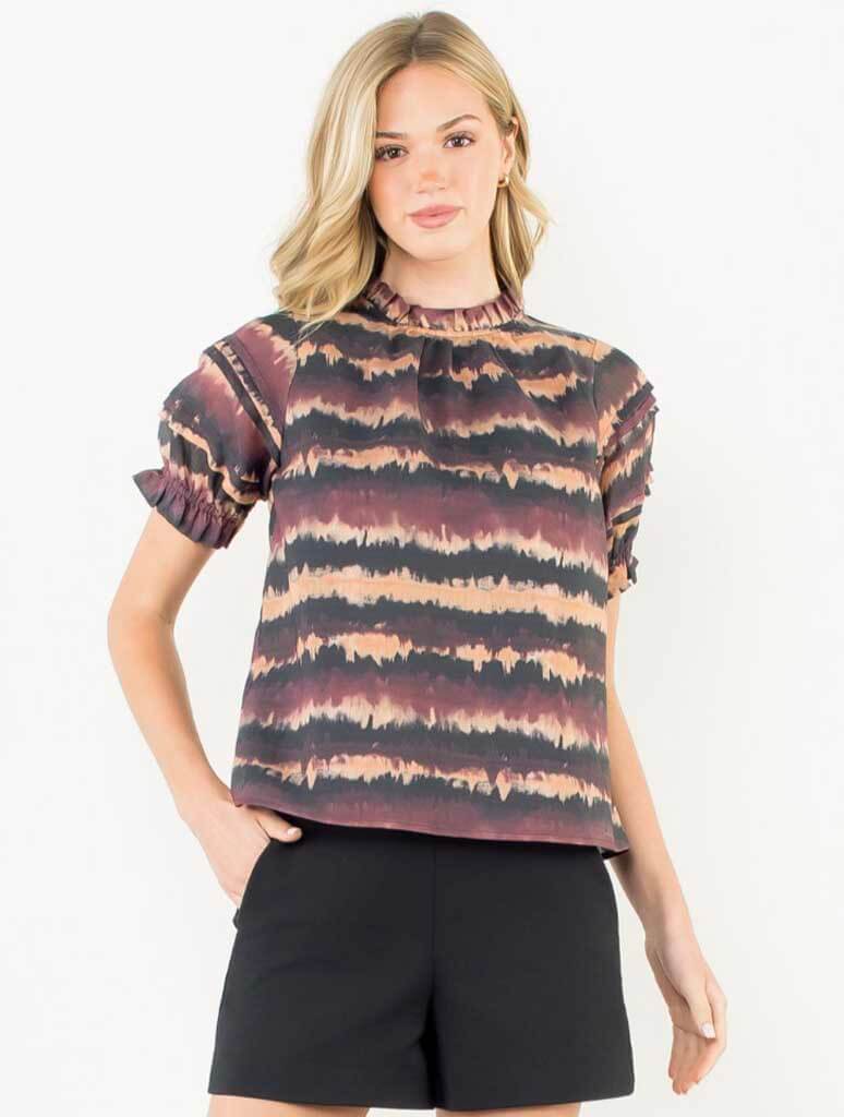 Puff Sleeve Tie Dye Top
