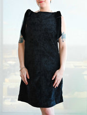 Velvet Sleeveless Dress With Bow Detail
