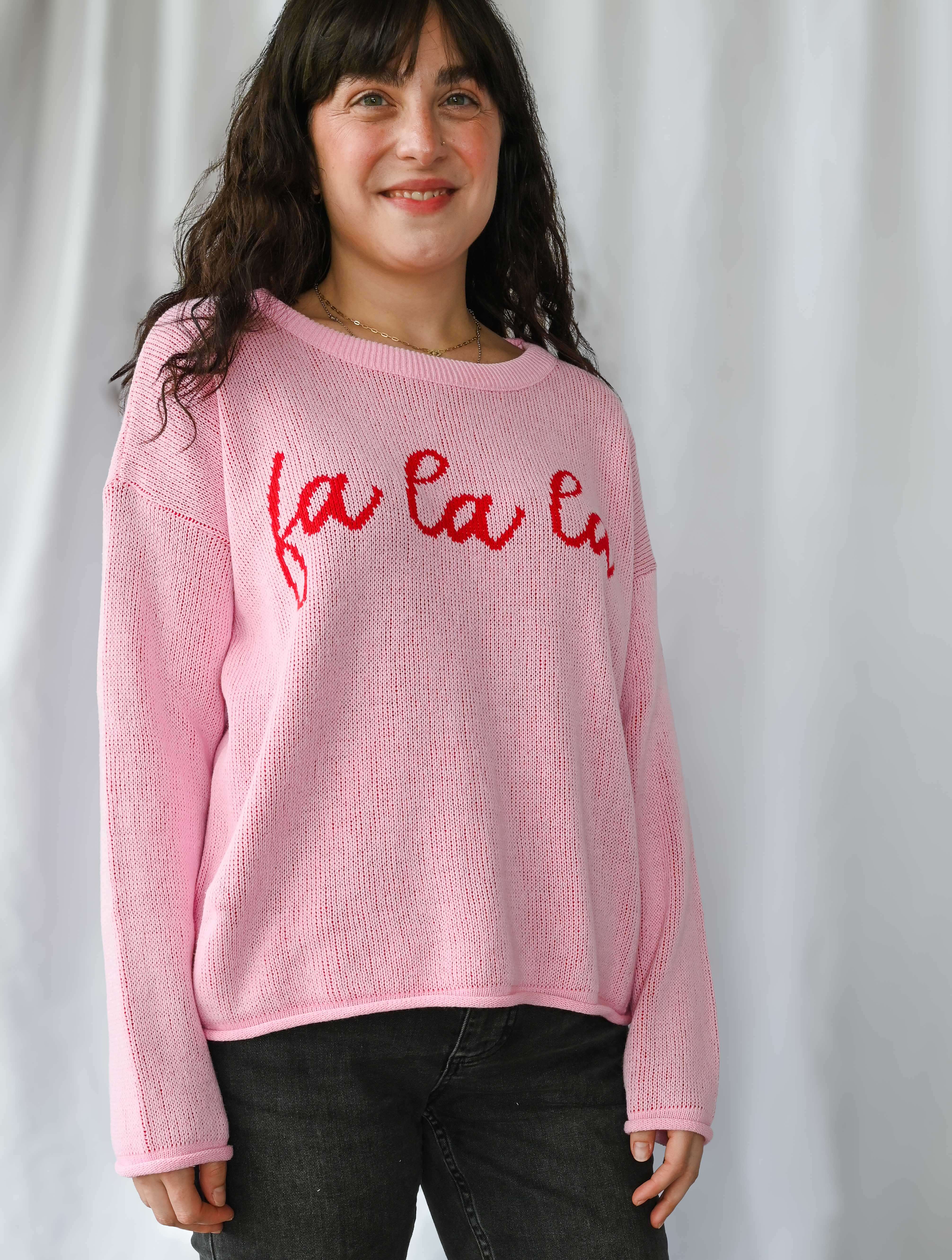 'FA LA LA' Boxy Sweater