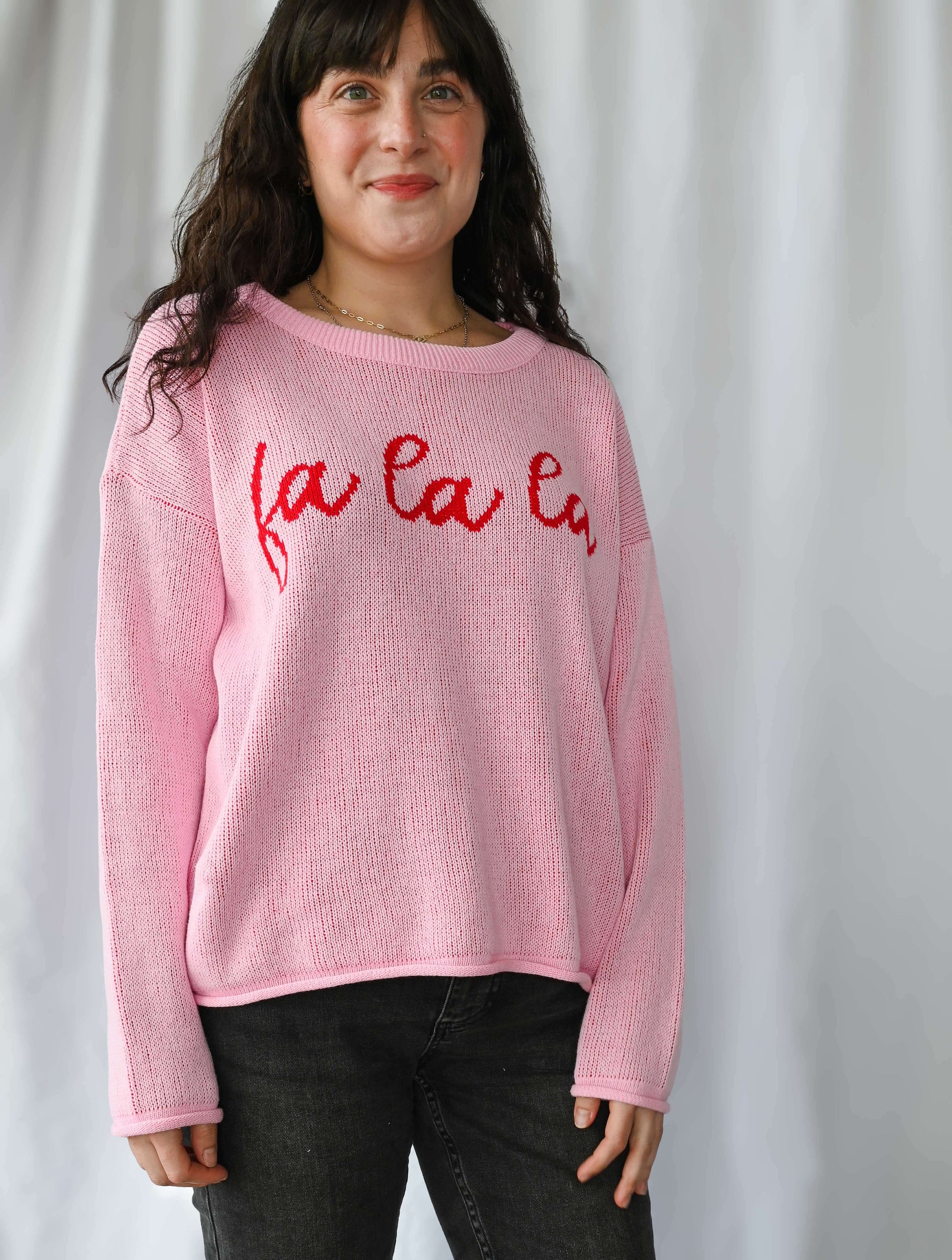 'FA LA LA' Boxy Sweater