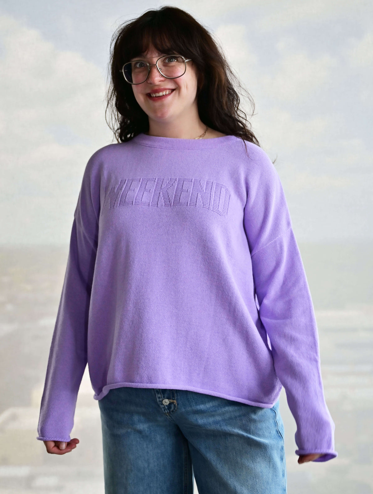 'Weekend' Crewneck Sweater