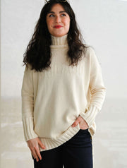 "Chicago" Embossed Funnel Neck Sweater