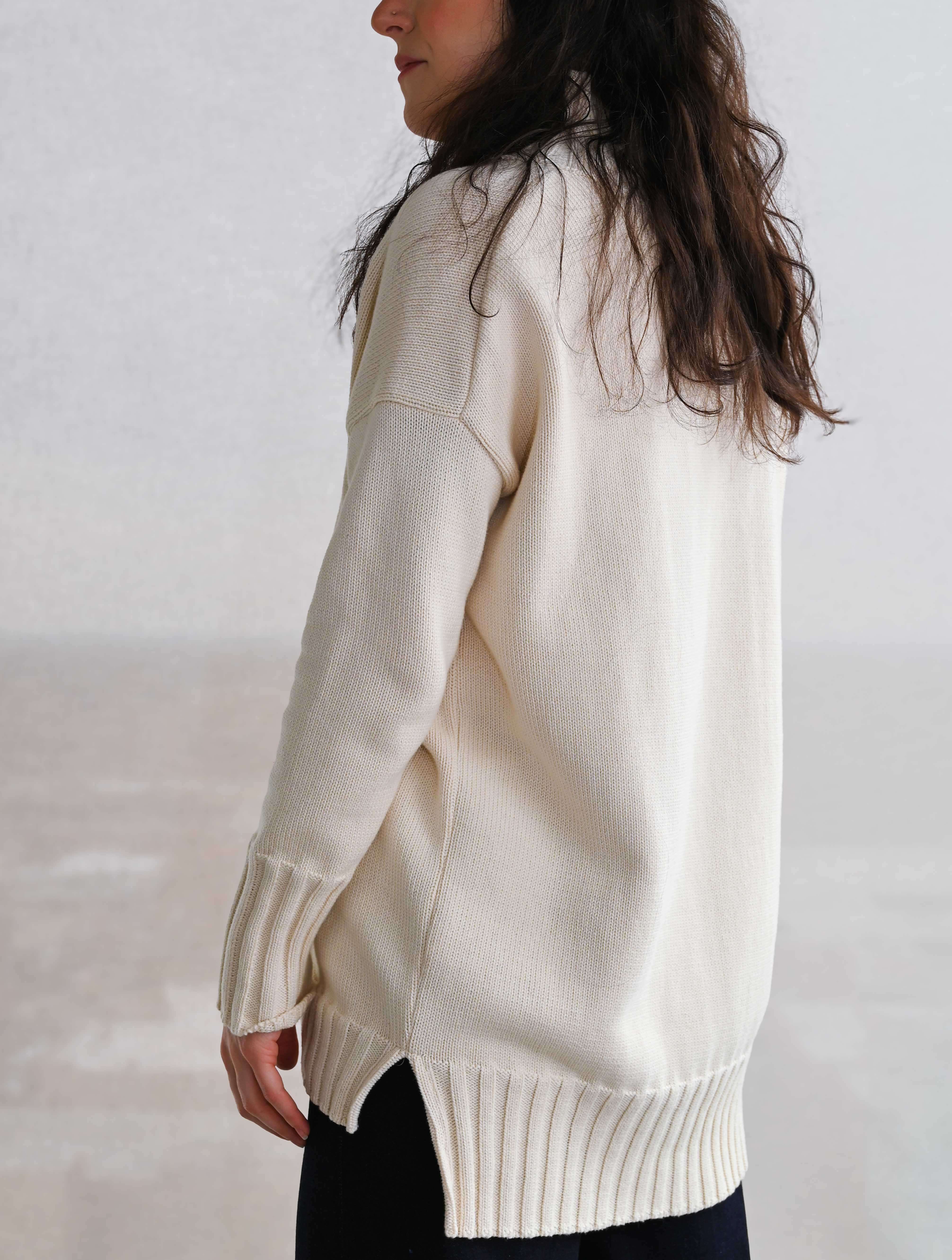 "Chicago" Embossed Funnel Neck Sweater