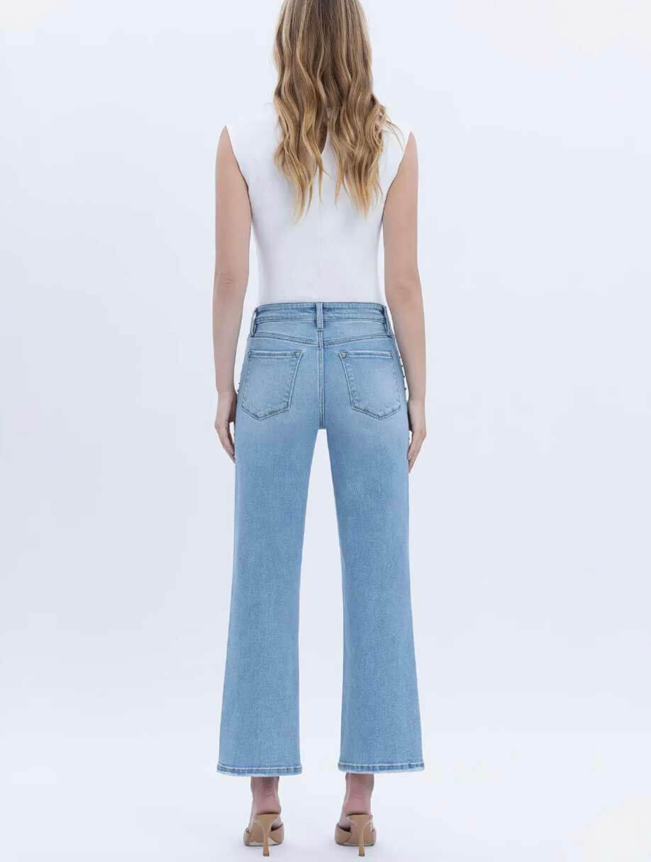 Vervet Love High Rise Ankle Slim Wide Leg with Nail Head Jean