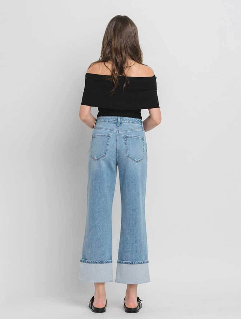 Super High Rise Cuffed Baggy Straight Leg Jean
