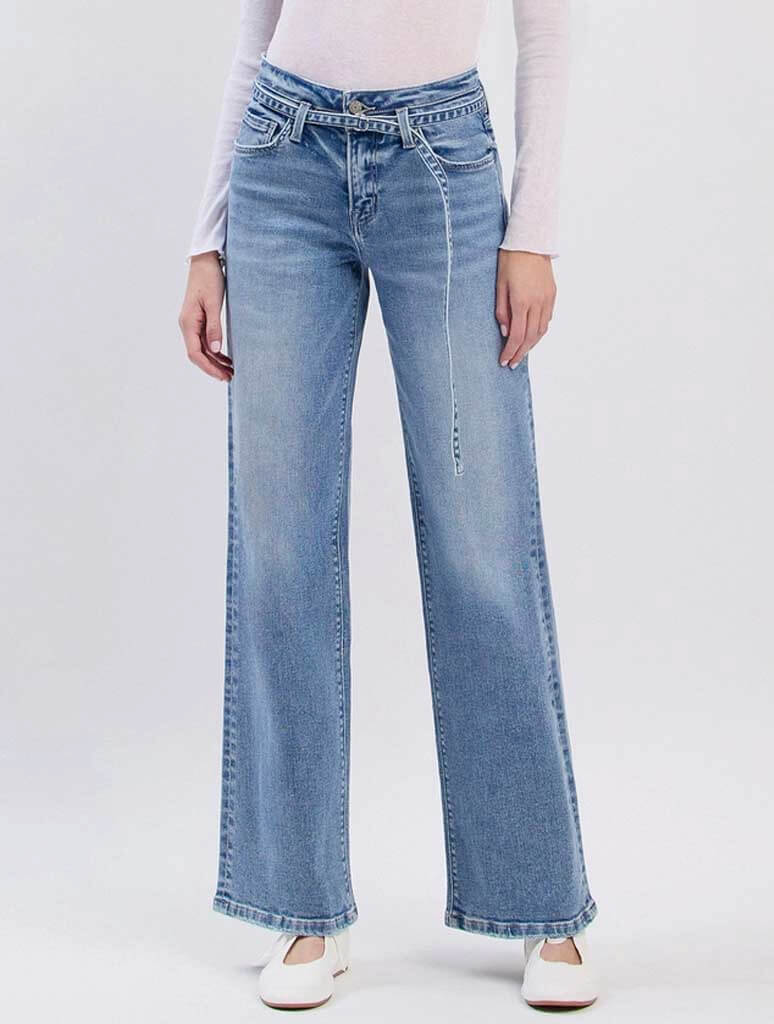 Lucid High Rise Wide Leg Jean With Belt