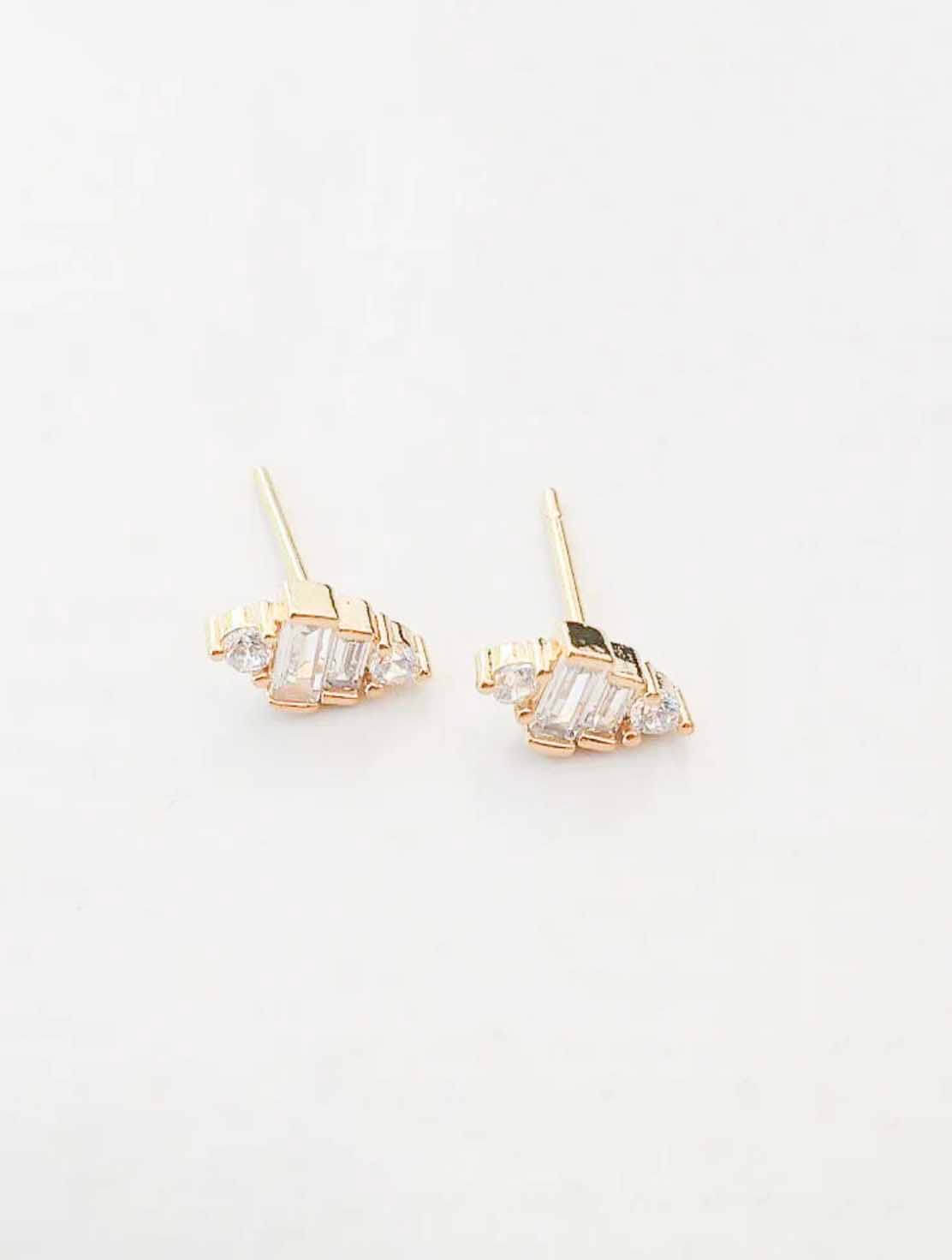 CZ Diamond Pyramid Studs