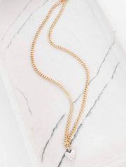 16” Curb Chain Necklace with Puffy Heart