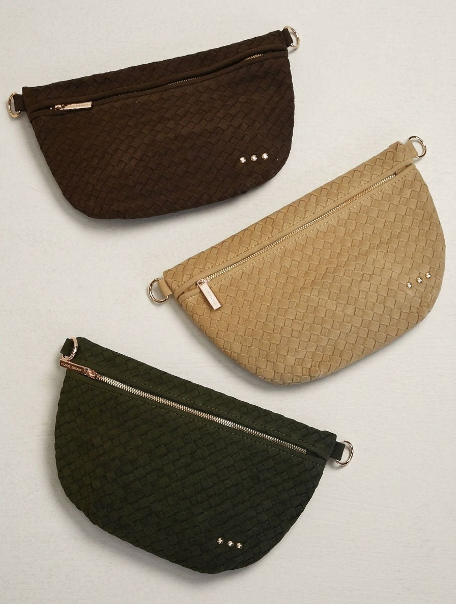 Westlyn Suede Woven Bum Bag with Studded Detail