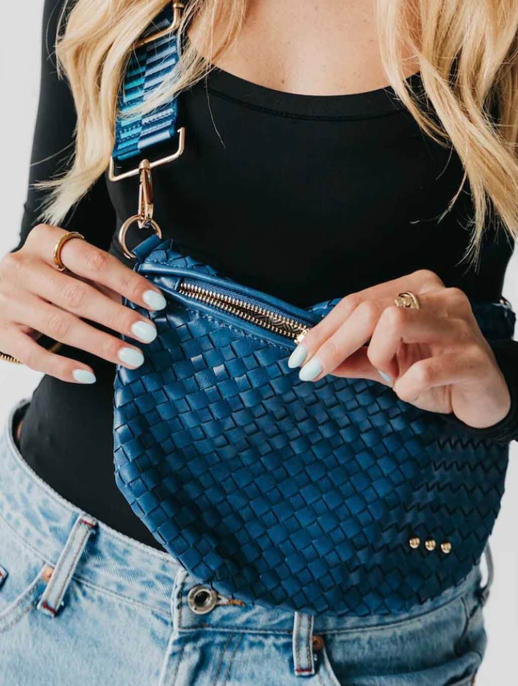 Westlyn Woven Bum Bag with Studded Detail