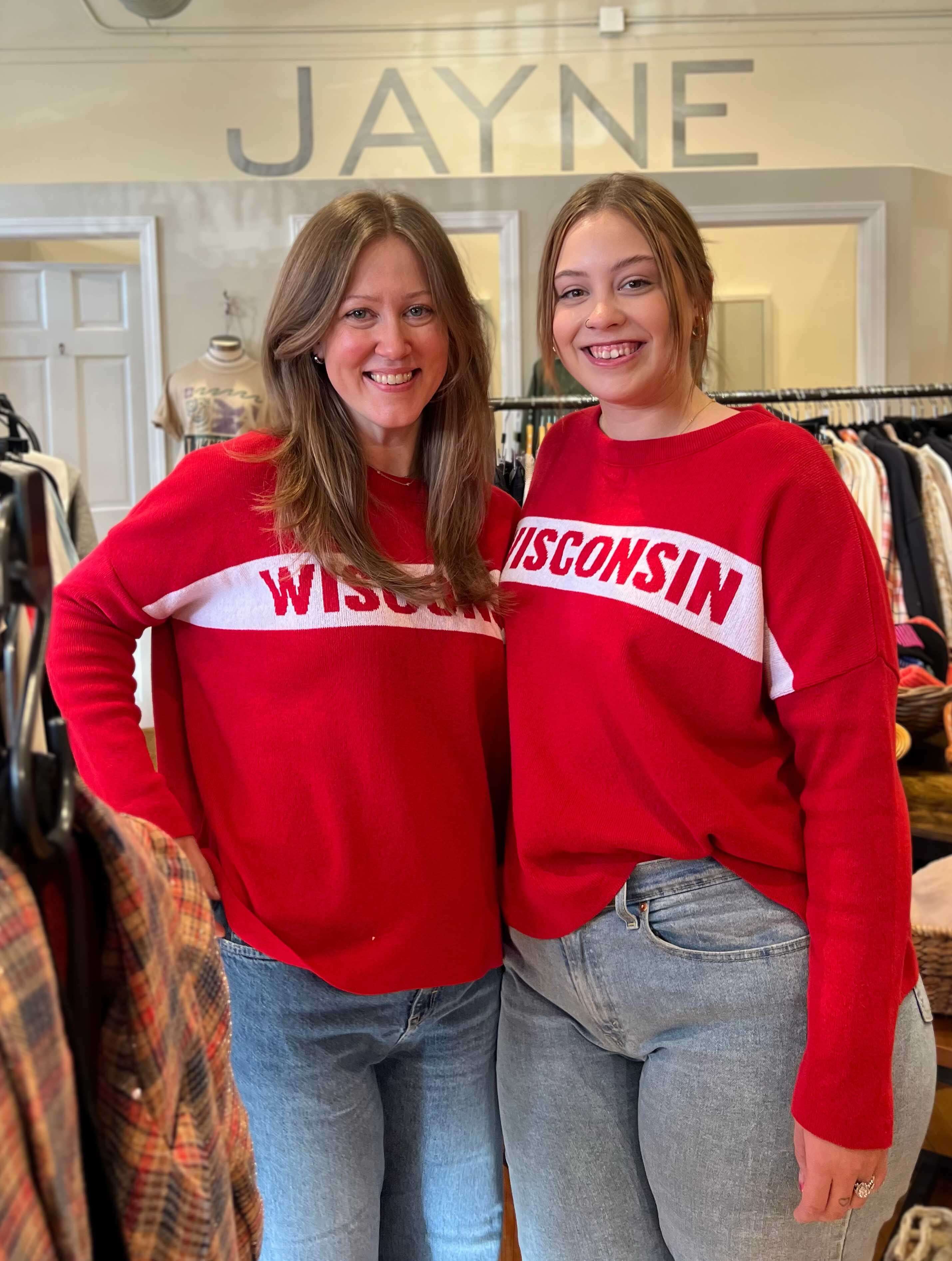 "Wisconsin" Stripe Sweater